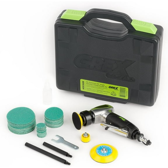 Grex Air Powered 105 Deg. Angle Random Orbital Sander Kit