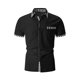 thumbnail image 3 of Los Hombres de Manga Corta Botón Arriba Camisa Casual Botón Cardigan Bolsillo Turndown Cuello Blusa Camisa, Poliéster, 3 of 7