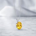 thumbnail image 4 of Gem Stone King 14K White Gold Yellow Citrine Pendant Necklace for Women (3.20 Cttw, Gemstone November Birthstone, Oval 11X9MM, With 18 inch Chain), 4 of 4