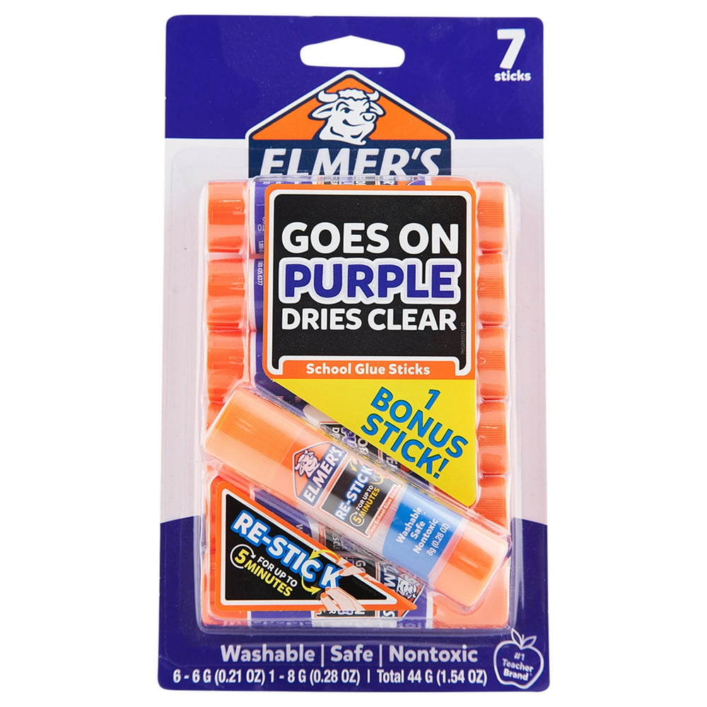 Elmer's Disappearing Purple Glue Stick 7 Ct .21 oz