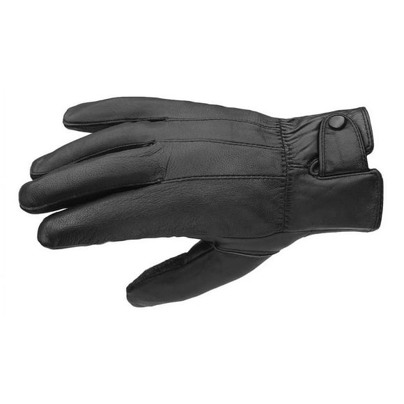 Guantes De Piel Para Hombre Afelpados Para Invierno C/broche