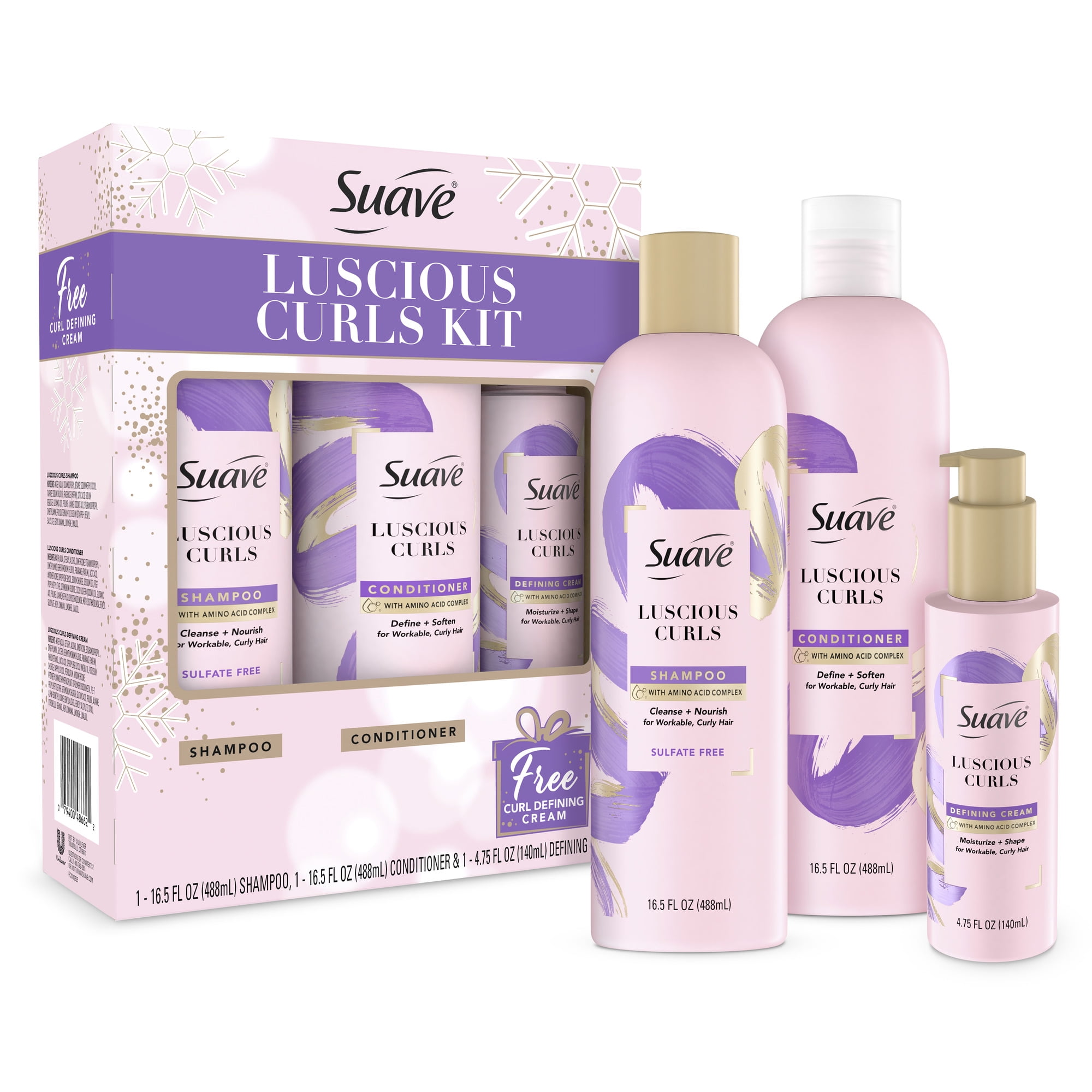 (14 Value) Suave Lucious Curls with Amino Acid Complex Holiday Gift