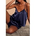 thumbnail image 3 of SMZ Women's Sexy Silk Satin Ruffled Pajamas Sets Cami Shorts Sets Sleepwear, 3 of 7