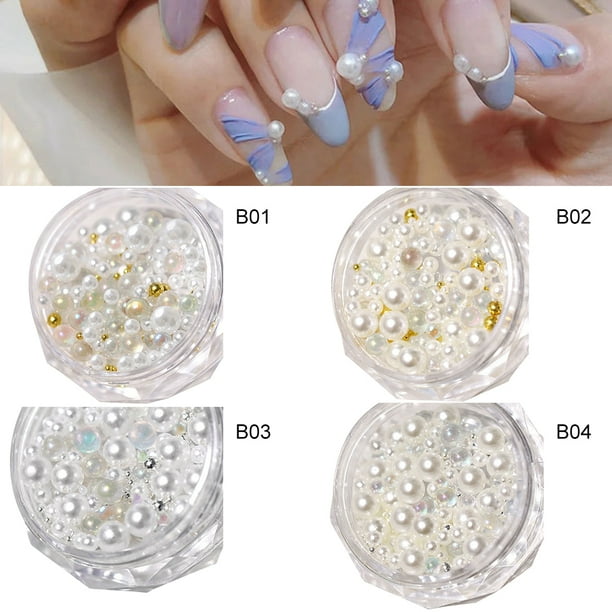 Nails with beads deals