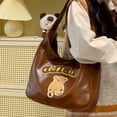 thumbnail image 3 of Lindo oso hombro de oso Pu Pu Cuero bolsos bolsos para mujeres para mujeres (marrón claro), 3 of 9