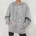 thumbnail image 2 of Chaqueta con capucha Punk suelta con cremallera y estampado de Halloween para mujer, abrigo, sudaderas con capucha, abrigo Pompotops qwe15333, 2 of 8