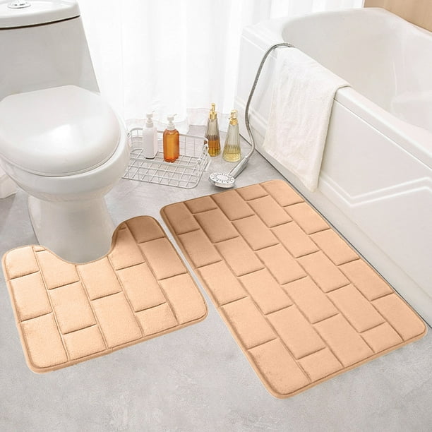 Alfombra De Baño, Tapete Absorbente, Tejido De Secado Rápido, Base Antideslizante, Juego De Tapetes Para Ducha Y Bañera, Alfombra De Baño Lavable, Mayor Seguridad En El Baño