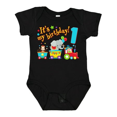 

Inktastic It s My Birthday- Circus Train 1st Birthday Gift Baby Boy or Baby Girl Bodysuit