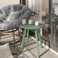 thumbnail image 4 of Evajoy Patio metal Side Table, 17.7"X18.3"(Height) Rust-Resistant Round End Table with Square Feet Décor for Bistro, Apartment, Balcony(Pea Green), 4 of 5