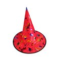 thumbnail image 2 of Halloween Shiny Glitter Satin Pointed Witch Hat with Wide Brim, Wizard Costume Accessory, Eye-catching Headwear for Halloween Party, Holiday Dress Up & Celebrations Red, 2 of 5
