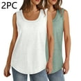 thumbnail image 2 of ibuvkizy Womens Tank Tops,Tank Top for Women 2PC Summer Solid Color Round Neck Sleeveless Casual Tee Tops Tank,XL, 2 of 9