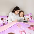 thumbnail image 4 of Erosebridal Black Princess Girl Twin Bedding Sets, Purple Pink Bowknot Bedding Comforter Set, 7 Pieces, 4 of 6