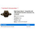 thumbnail image 2 of Right Engine Mount - Compatible with 1985 Chrysler Executive Limousine 2.6L 4-Cylinder, 2 of 2