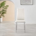 thumbnail image 5 of Furniturebox UK Milan Modern Adult Faux Leather Hatched Dining Side Chairs, White (Set of 4), 5 of 6