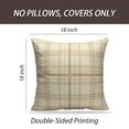 thumbnail image 2 of LALILO Throw Pillow Covers Tartan Plaid Checkered Stripes Cream Cushion Cover 18" x 18", 4490 Pack, 2 of 6