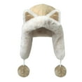 thumbnail image 2 of Gorro con orejas de animal, moderno y suave, ideal para esquiar en la calle y hacer senderismo. Caqui, 2 of 9
