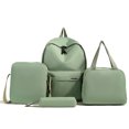 thumbnail image 1 of Mochila Estudiante Likrtyny Nailon 4 Piezas Comida Bolso Cruzado Estuche para Lápices verde, 1 of 9