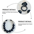 thumbnail image 2 of 2pcs Beaded y2k Acrylic Phone Chain Keychain Accessory Pendant Strap Connected phone back clip - Black + Silver, 2 of 5