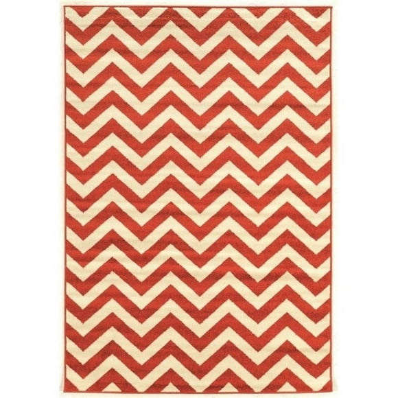 Allora 8' x 10'2" Power Loom Polypropylene Rug in Terracotta and Ivory