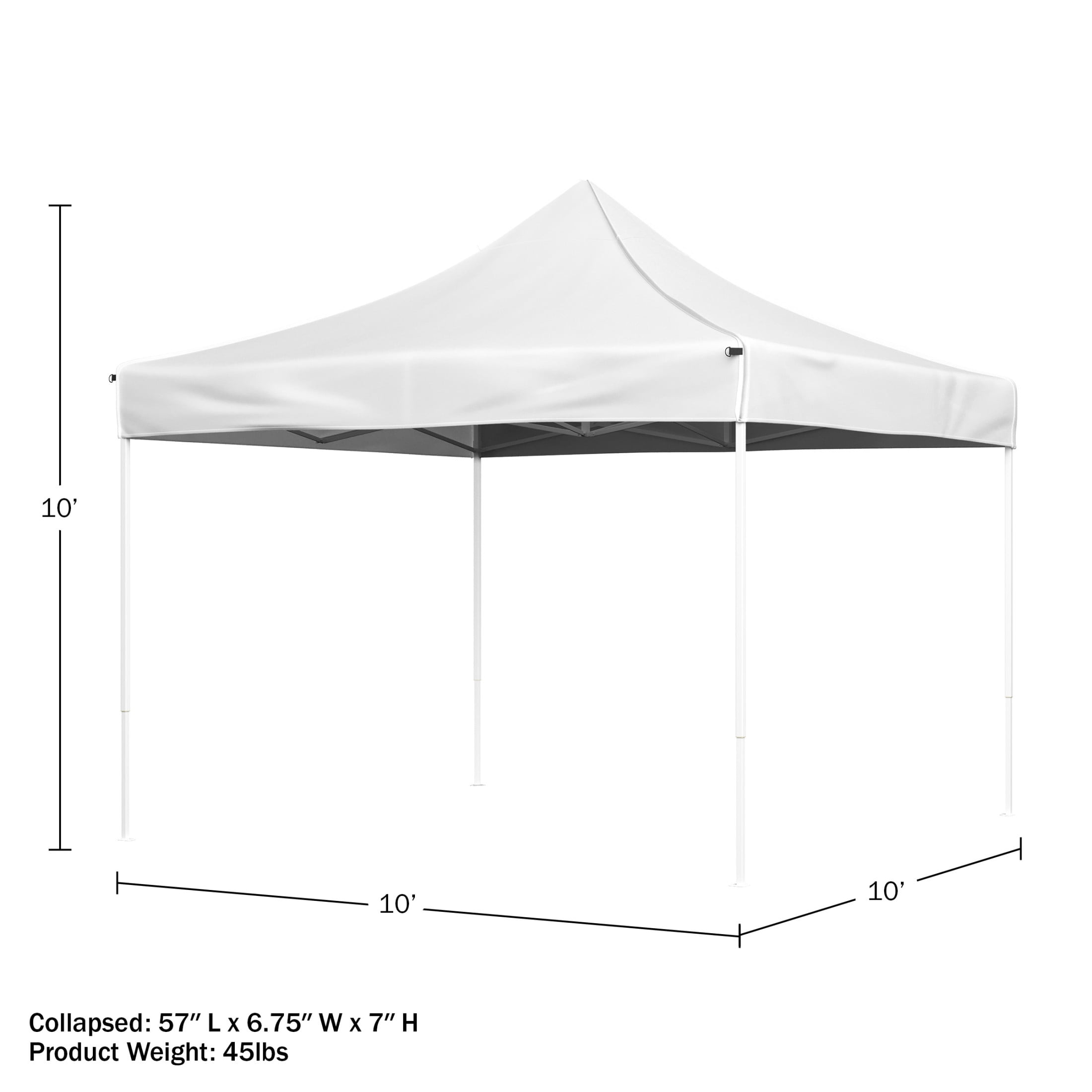 Stalwart 10x10 ft Pop Up Canopy Tent - UPF30 Beach Tent Sun Shelter, White