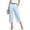 Light Blue, variant on Wutalume Women's Solid Color Casual Fashion Breathable Loose Cotton Linen Capri Pants Summer Beach Vacation Trousers,Army Green L