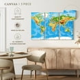 thumbnail image 4 of Elephant Stock Physical World Map Wall Art - Horizontal Multi Panel Canvas - Living Room Wall Decor - Map Multi Panel - Blue And White Decor - 57" x 36", 4 of 4