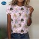 thumbnail image 1 of Disney Gold Micky Head Women's Casual Print T-shirt Mickey Mouse High-quality Print Fashion Top Cartoon WholesaleXXXL Gao Jinjia LED, 1 of 2