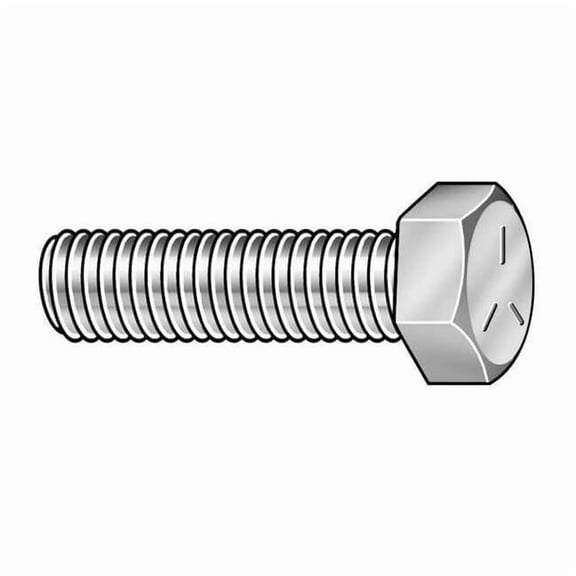 Grade 5, 5/8"-11 Hex Head Cap Screw, Zinc Plated Steel, 1-1/4 in L, 25 PK