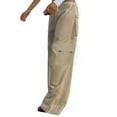 thumbnail image 1 of Kmbangi Women Casual Wide Leg Pants Drawstring Low Waist Solid Color Loose Trousers with Pockets, 1 of 2