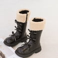thumbnail image 5 of WAVSUF Girls Fleece Knee High Boots Wide Width Soft Sole Anti Slip Winter Trendy Cute Boots Black 3.5 Big Kids, 5 of 10