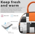 thumbnail image 3 of Color Block Lunch Bag - Bold Minimalist Geometric Print Insulated Tote, Modern Bauhaus Inspired Design Reusable Cooler (High-Contrast Aesthetic), 3 of 6