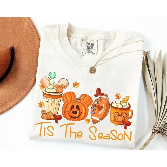 Disney Mickey And Friends Tis The Season Coffee Fall Vibes Shirt, Disney Mickey Minnie Fall Pumpkin Thanksgiving Shirt, Pumpkin Spice Shirt, S-5XL Shirt
