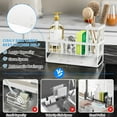 thumbnail image 5 of Cisily Sink Caddy Sponge Holder - Stainless Steel Rustproof, High Brush Holder, Dish Sponge Organizer with Divider (White), 5 of 6
