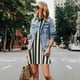 thumbnail image 4 of Fotbe Black And White Thick Stripes Vestido de Verano sin Mangas para Mujer – Vestido Midi Línea A, Estilo Camiseta Floral, Vestido Playero Casual y Fluido, 4 of 7