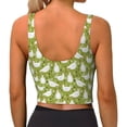 thumbnail image 3 of Fotbe Lovely Chickens Pattern Womens' Sports Bra Longline Wirefree Padded with Medium Support Sports Moisture-Wicking Workou Vest,Tank Top-, 3 of 9