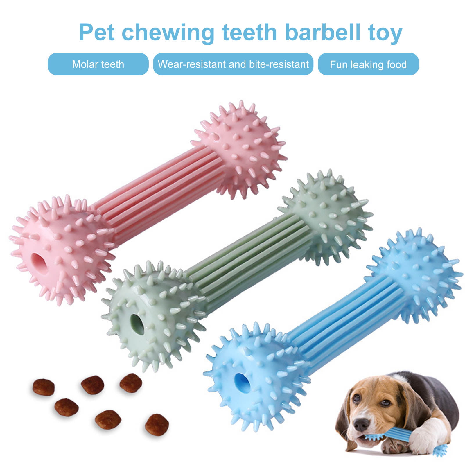 Sound Molar Cleaning Teeth Toys Dog Molar Toy Barbell Shape Durable Bite Resistant for Dogs Pet Toy