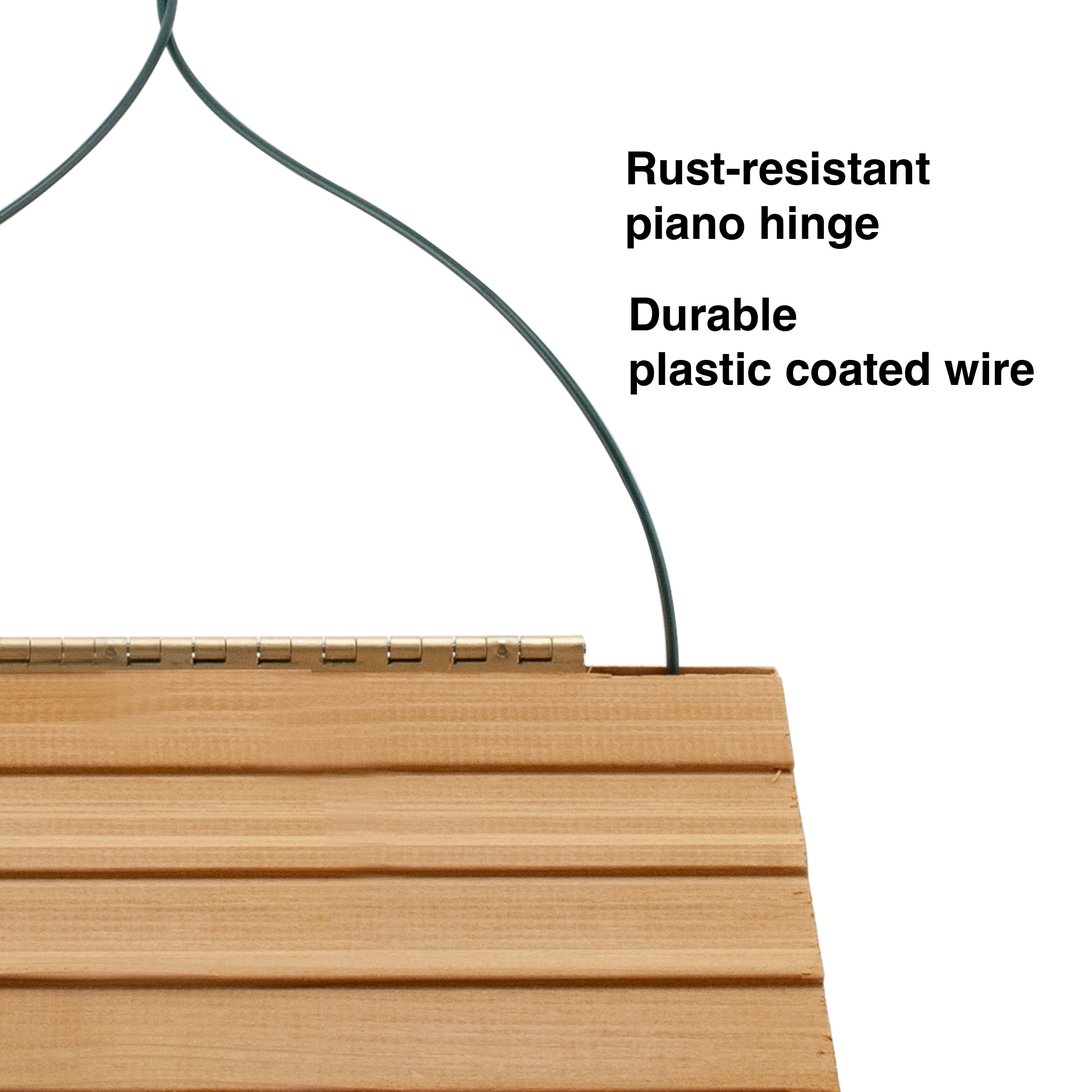 Woodlink Cedar Suet Feeder for Birds, Hanging Cedar Bird Feeder, Holds 2 Suet Cakes
