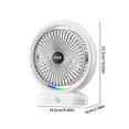 thumbnail image 3 of MERILER Three-Speed Mini Desktop Fan with Colorful LED Lights - Rechargeable and Portable, Suitable for Home, Office, and Outdoor Use (Black), 3 of 7