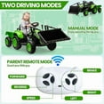 thumbnail image 5 of EastVita 3 in 1 Ride on Tractor, 12V Ride on Bulldozer with Detachable Trailer, Kids Electric Vehicles Ride on Toy with Remote Control, Bucket, Horn, Lights, Music green, 5 of 6