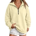 thumbnail image 7 of LTTVQM Quarter Zip Pullover Women Long Sleeve Fleece Oversized Sweatshirt Solid Color Gym Office Winter Outfits, 7 of 7