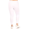 thumbnail image 3 of Women's Plus Size Elastic High Waist Solid Stretch Fitted Leggings, 3 of 4