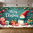 thumbnail image 4 of Colorful Theme Christmas Banner Decorative Design Snowman Banner Gift Prop for Holiday Celebration Winter Festival Indoor Decoration, 4 of 9
