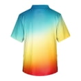 thumbnail image 5 of Domuza Men Scrub Top Tie-Dye Gradient Short Sleeve V Neck Carer Uniform Relaxed Fit Comfy Soft Medical Workwear with 3 Pockets Light Blue 2XL, 5 of 5
