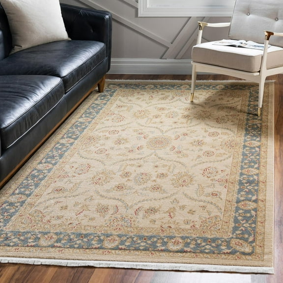 Unique Loom Edinburgh Collection Area Rug - Tansy (3' 3" x 5' 3" Rectangle Champagne/Beige)