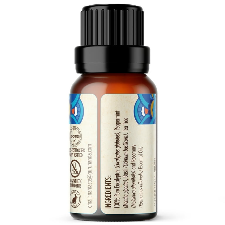 GuruNanda Breathe Easy Essential Oil Blend for Aromatherapy