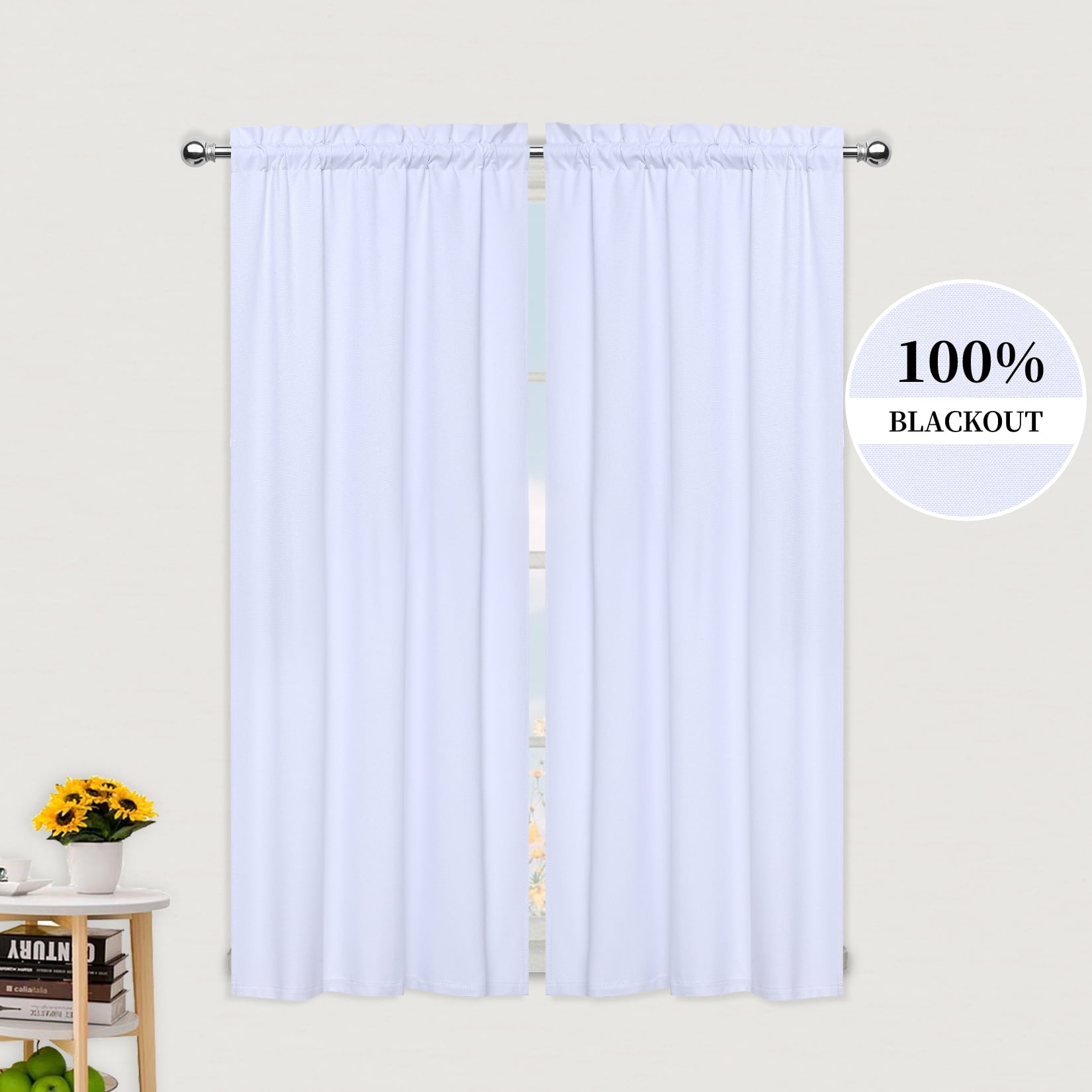Haperlare Kitchen Curtains Room Darkening 45 inch Long Tier Curtains
