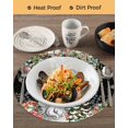 thumbnail image 3 of 13 Inch Round Placemats Set of 4, Black Christmas Gnomes Non Slip Heat Insulation PP Table Mats, Xmas Tree Poinsettia Winter Gifts Washable Place Mats for Kitchen Dining Party Table Decor, 3 of 7