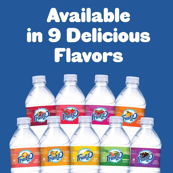 Fruit 2 O Peach Flavored Water, 16 fl oz Bottles, 24 Pack | Naturally Flavored Zero Calorie Water Beverage