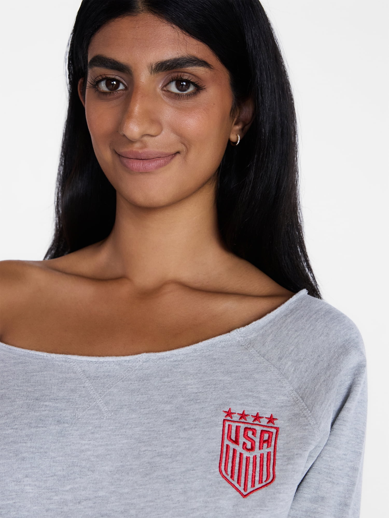 U.S. Soccer Federation Women's Americana World Cup Off Shoulder Sweatshirt, Sizes XXS-XXL