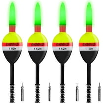 QualyQualy 4PCS Lighted Slip Bobbers Fishing Floats Glow in The Dark Spring Bobber for Crappie Walleyes Fishing